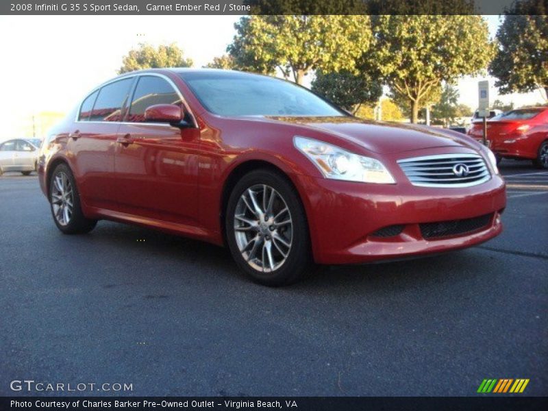 Garnet Ember Red / Stone 2008 Infiniti G 35 S Sport Sedan