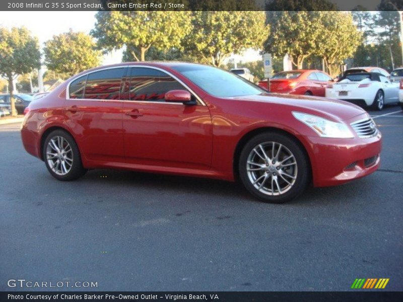 Garnet Ember Red / Stone 2008 Infiniti G 35 S Sport Sedan