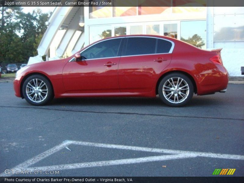 Garnet Ember Red / Stone 2008 Infiniti G 35 S Sport Sedan