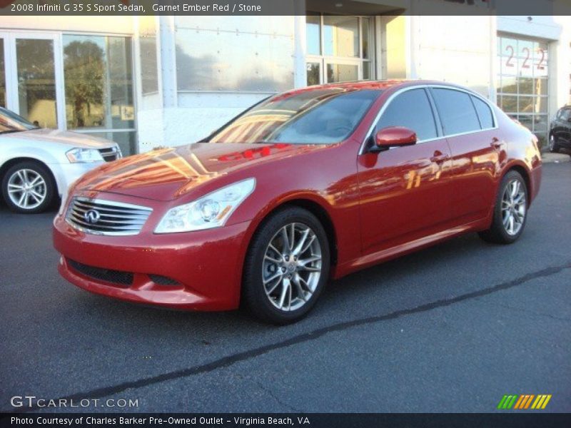 Garnet Ember Red / Stone 2008 Infiniti G 35 S Sport Sedan