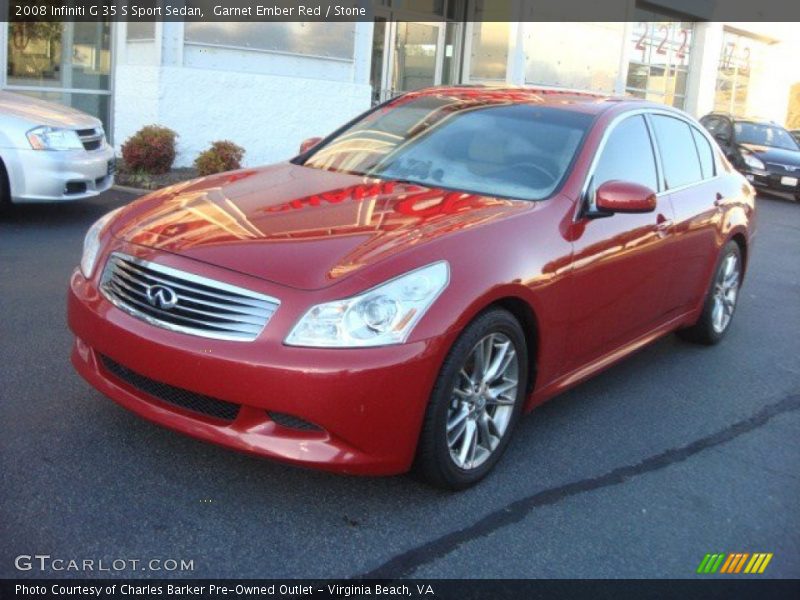 Garnet Ember Red / Stone 2008 Infiniti G 35 S Sport Sedan
