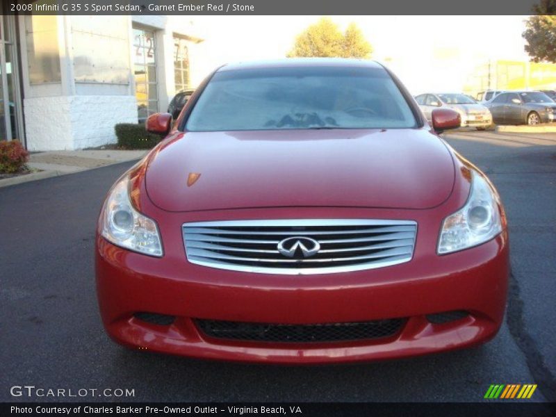 Garnet Ember Red / Stone 2008 Infiniti G 35 S Sport Sedan
