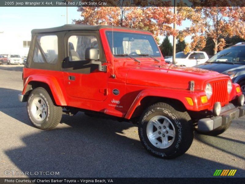 Flame Red / Dark Slate Gray 2005 Jeep Wrangler X 4x4