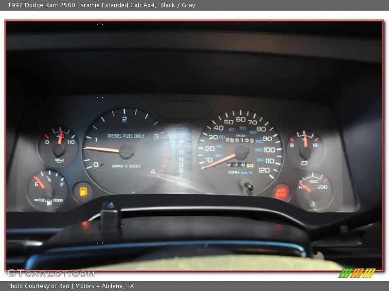 Black / Gray 1997 Dodge Ram 2500 Laramie Extended Cab 4x4