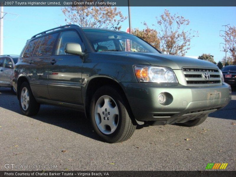 Oasis Green Pearl / Ivory Beige 2007 Toyota Highlander Limited