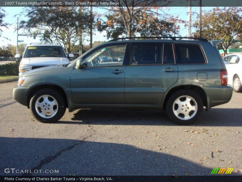 Oasis Green Pearl / Ivory Beige 2007 Toyota Highlander Limited