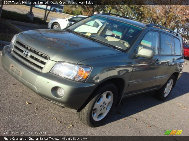 Oasis Green Pearl / Ivory Beige 2007 Toyota Highlander Limited