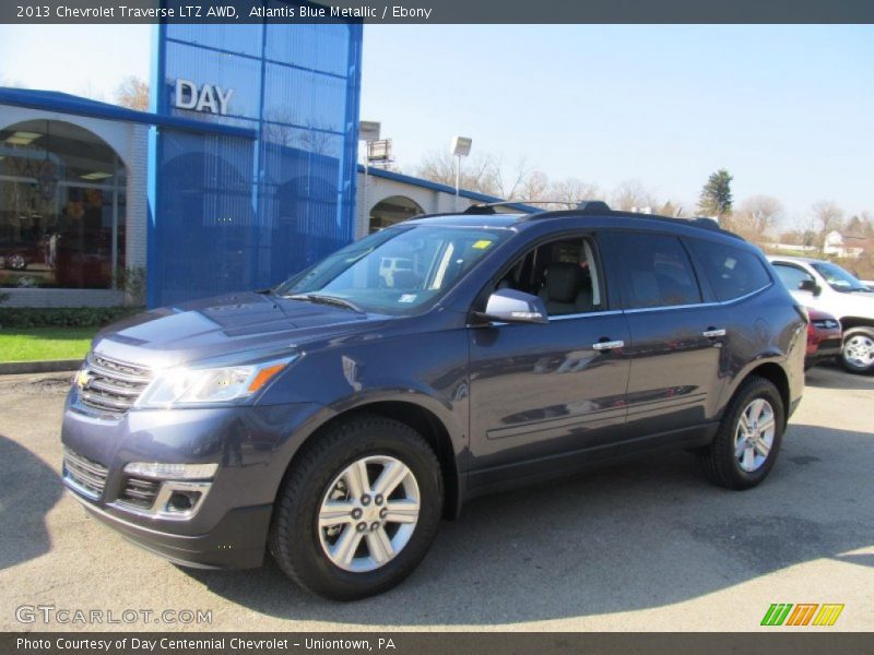 Atlantis Blue Metallic / Ebony 2013 Chevrolet Traverse LTZ AWD