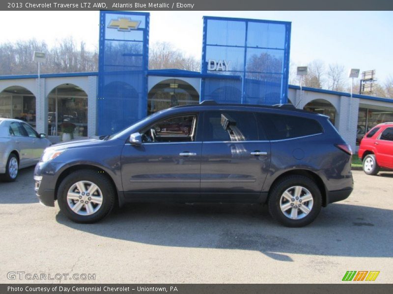 Atlantis Blue Metallic / Ebony 2013 Chevrolet Traverse LTZ AWD