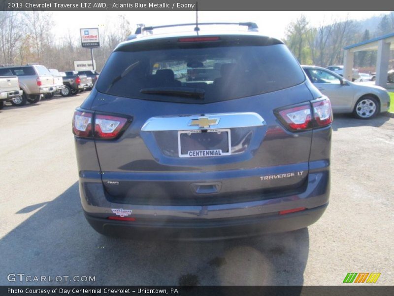 Atlantis Blue Metallic / Ebony 2013 Chevrolet Traverse LTZ AWD