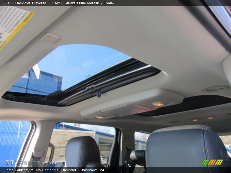 Atlantis Blue Metallic / Ebony 2013 Chevrolet Traverse LTZ AWD