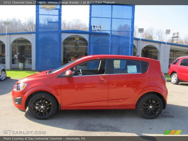 Inferno Orange Metallic / Jet Black/Dark Titanium 2013 Chevrolet Sonic LT Hatch