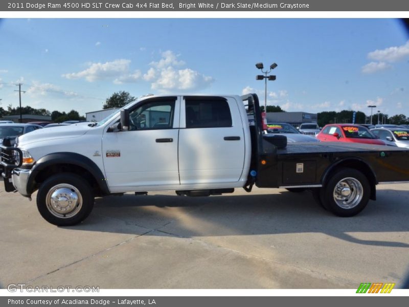 Bright White / Dark Slate/Medium Graystone 2011 Dodge Ram 4500 HD SLT Crew Cab 4x4 Flat Bed