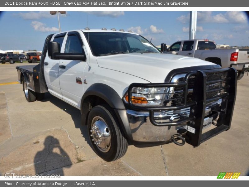 Bright White / Dark Slate/Medium Graystone 2011 Dodge Ram 4500 HD SLT Crew Cab 4x4 Flat Bed