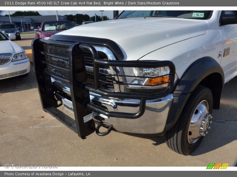 Bright White / Dark Slate/Medium Graystone 2011 Dodge Ram 4500 HD SLT Crew Cab 4x4 Flat Bed