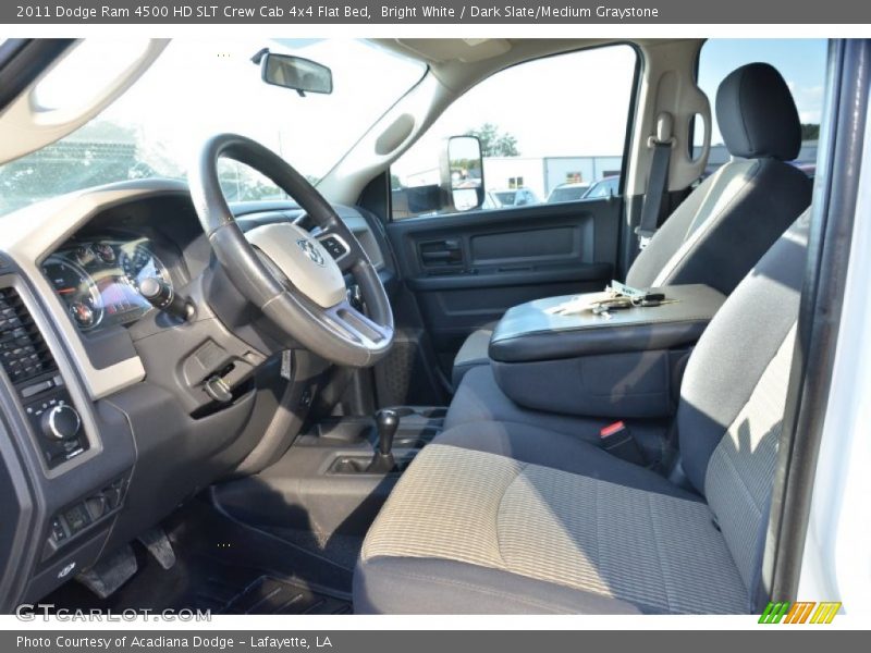 Bright White / Dark Slate/Medium Graystone 2011 Dodge Ram 4500 HD SLT Crew Cab 4x4 Flat Bed