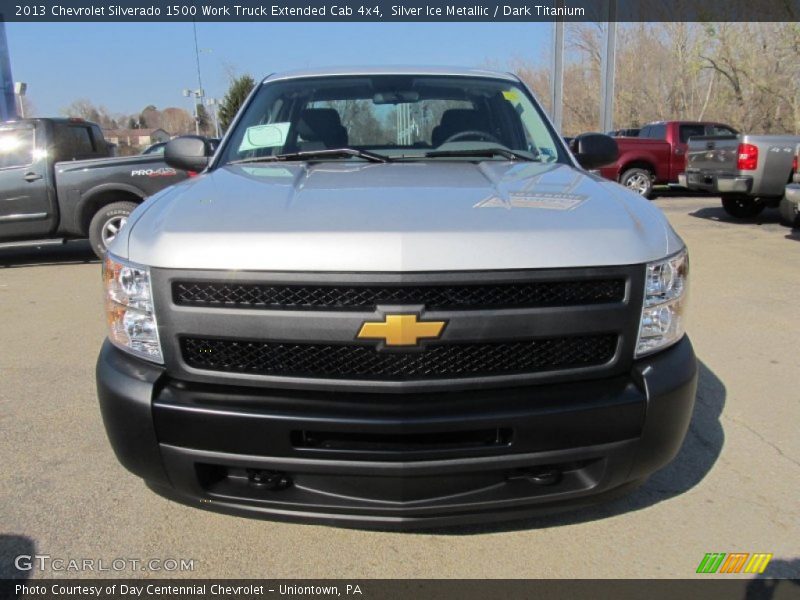 Silver Ice Metallic / Dark Titanium 2013 Chevrolet Silverado 1500 Work Truck Extended Cab 4x4