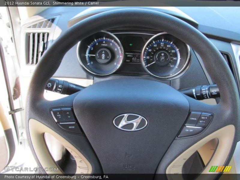 Shimmering White / Camel 2012 Hyundai Sonata GLS