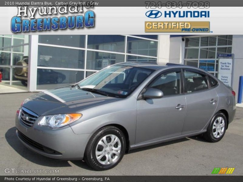 Carbon Gray Mist / Gray 2010 Hyundai Elantra Blue