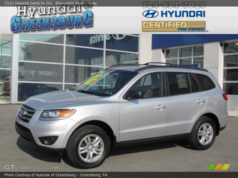 Moonstone Silver / Gray 2012 Hyundai Santa Fe GLS