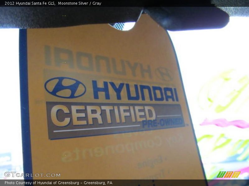 Moonstone Silver / Gray 2012 Hyundai Santa Fe GLS