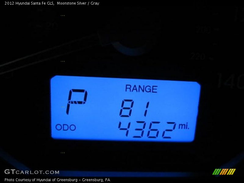 Moonstone Silver / Gray 2012 Hyundai Santa Fe GLS