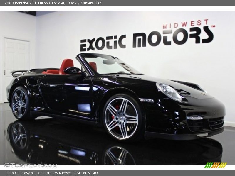 Black / Carrera Red 2008 Porsche 911 Turbo Cabriolet