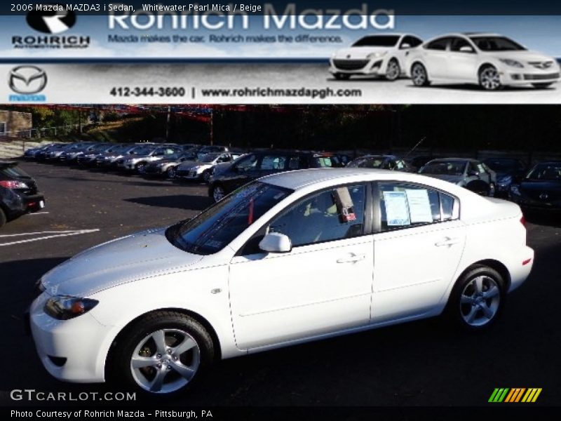 Whitewater Pearl Mica / Beige 2006 Mazda MAZDA3 i Sedan