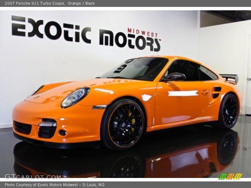 Orange / Black 2007 Porsche 911 Turbo Coupe