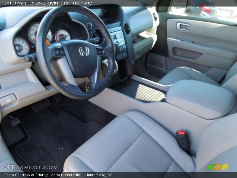 Crystal Black Pearl / Gray 2011 Honda Pilot EX-L