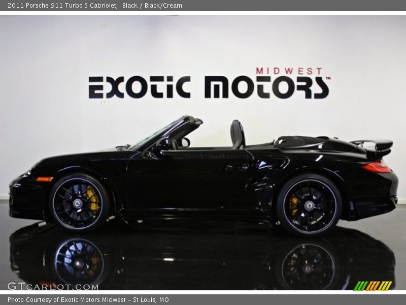 Black / Black/Cream 2011 Porsche 911 Turbo S Cabriolet