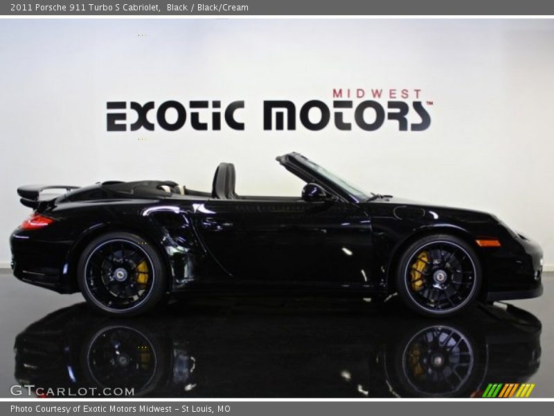 Black / Black/Cream 2011 Porsche 911 Turbo S Cabriolet