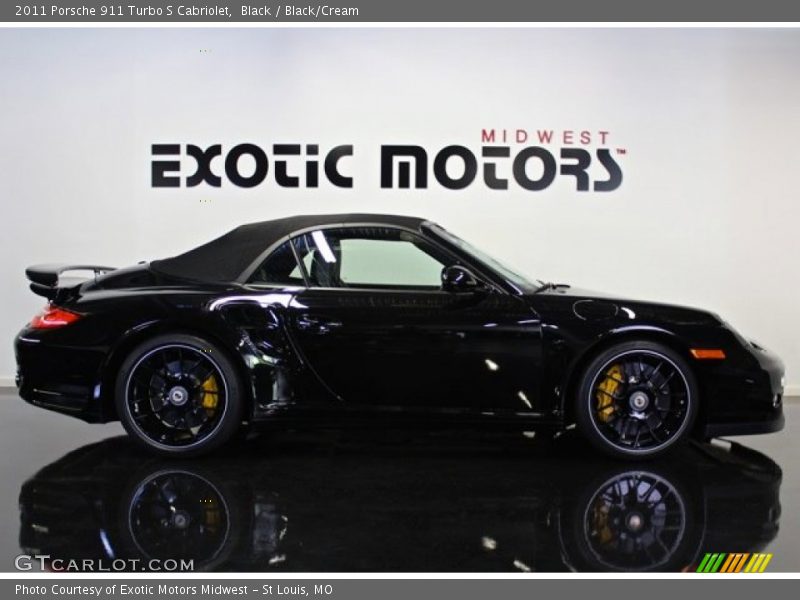 Black / Black/Cream 2011 Porsche 911 Turbo S Cabriolet