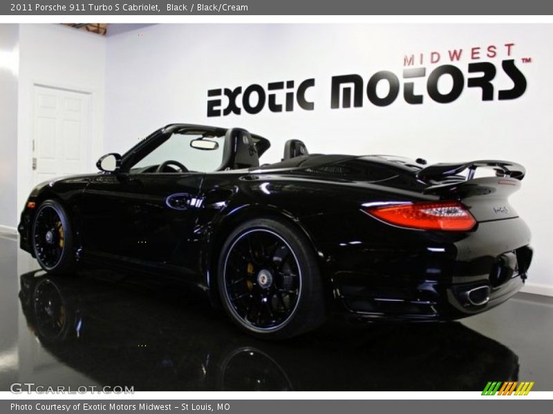 Black / Black/Cream 2011 Porsche 911 Turbo S Cabriolet