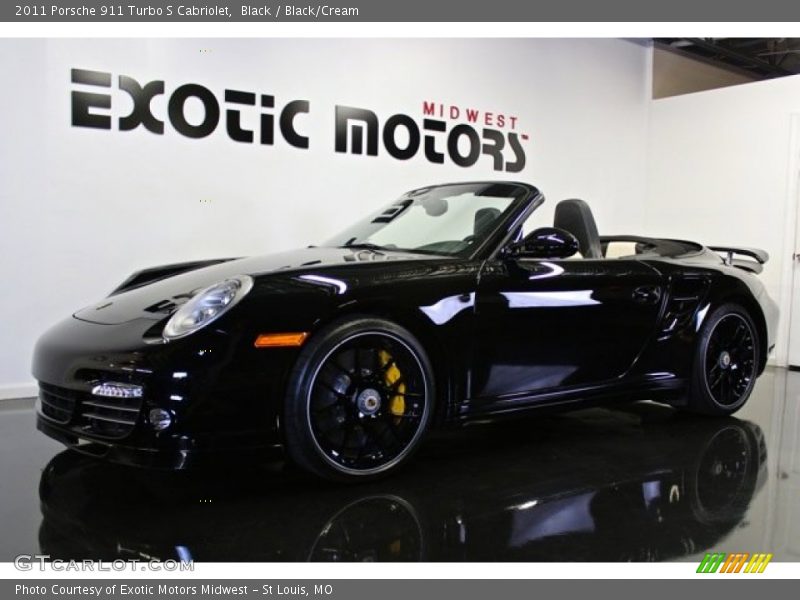 Black / Black/Cream 2011 Porsche 911 Turbo S Cabriolet