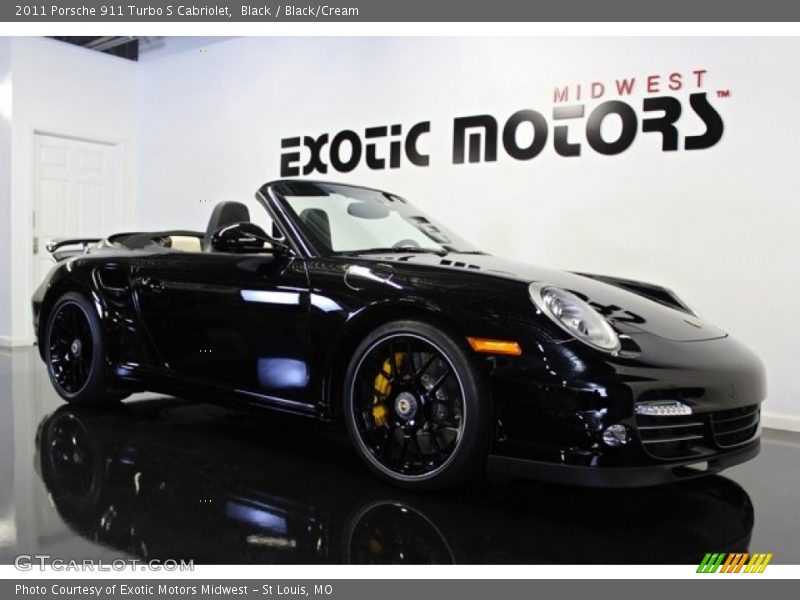 Black / Black/Cream 2011 Porsche 911 Turbo S Cabriolet