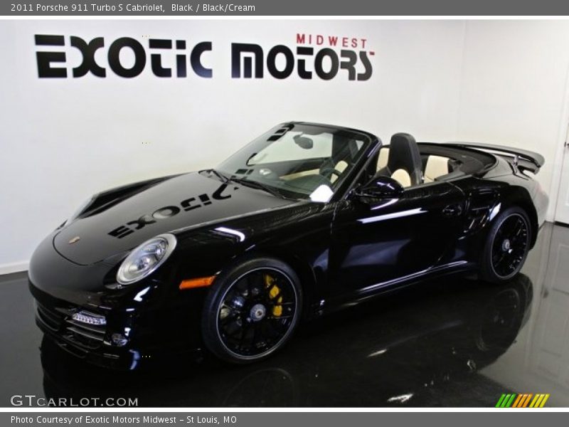 Black / Black/Cream 2011 Porsche 911 Turbo S Cabriolet
