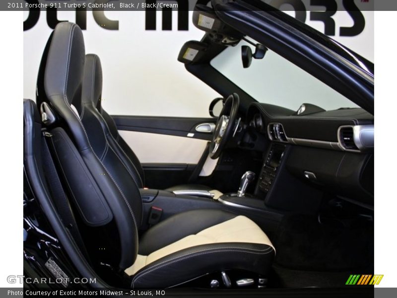 Black / Black/Cream 2011 Porsche 911 Turbo S Cabriolet