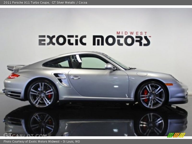 GT Silver Metallic / Cocoa 2011 Porsche 911 Turbo Coupe
