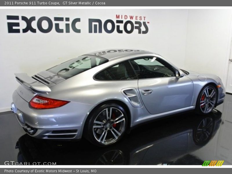 GT Silver Metallic / Cocoa 2011 Porsche 911 Turbo Coupe