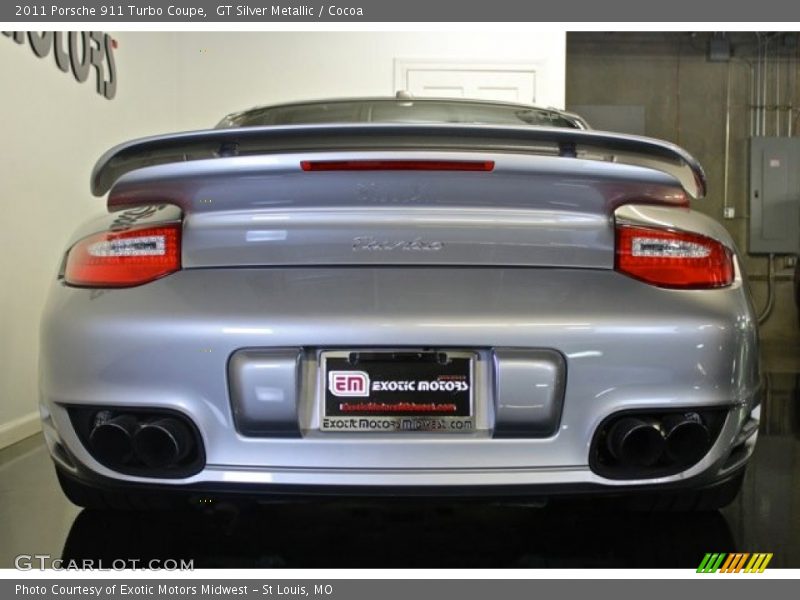 GT Silver Metallic / Cocoa 2011 Porsche 911 Turbo Coupe