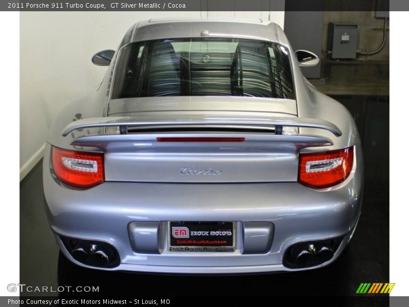 GT Silver Metallic / Cocoa 2011 Porsche 911 Turbo Coupe