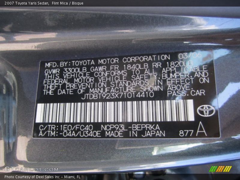 Flint Mica / Bisque 2007 Toyota Yaris Sedan