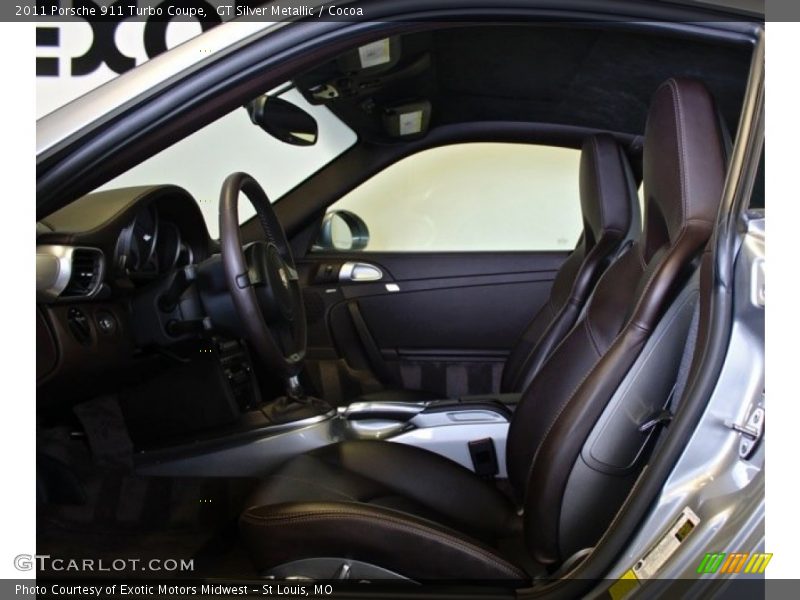 GT Silver Metallic / Cocoa 2011 Porsche 911 Turbo Coupe
