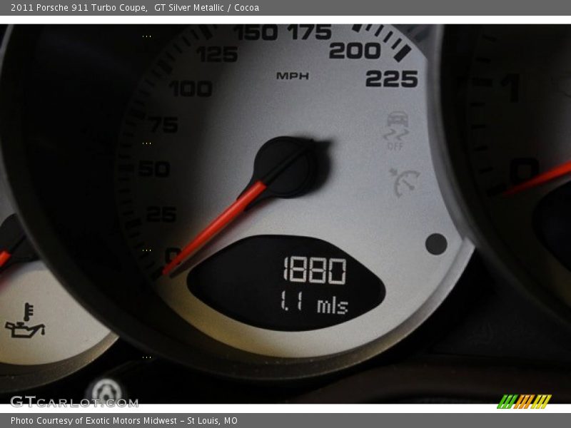 GT Silver Metallic / Cocoa 2011 Porsche 911 Turbo Coupe