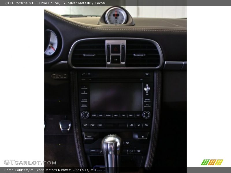 GT Silver Metallic / Cocoa 2011 Porsche 911 Turbo Coupe