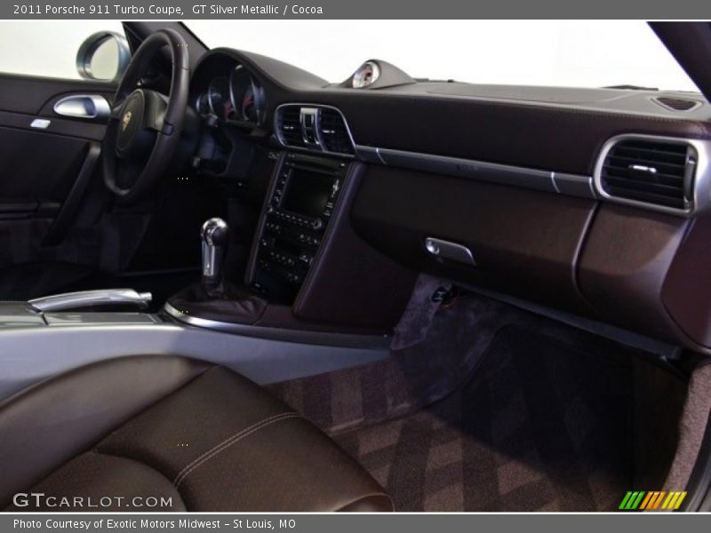 GT Silver Metallic / Cocoa 2011 Porsche 911 Turbo Coupe