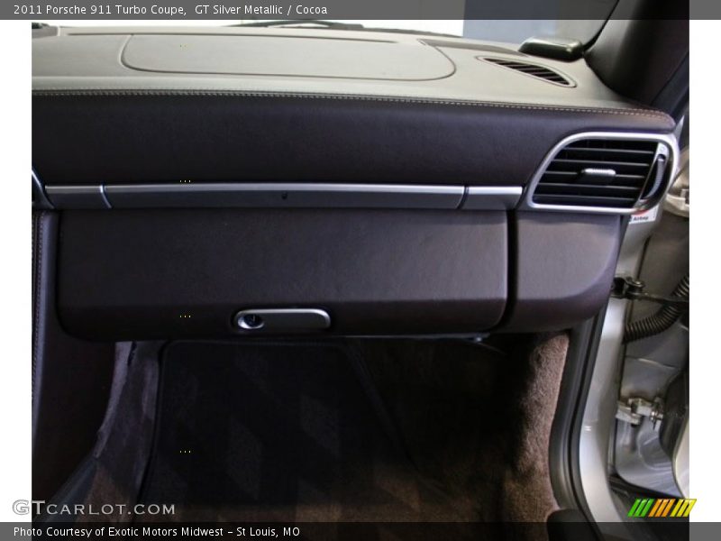 GT Silver Metallic / Cocoa 2011 Porsche 911 Turbo Coupe