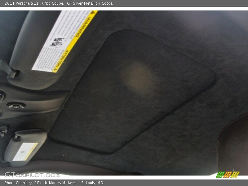 GT Silver Metallic / Cocoa 2011 Porsche 911 Turbo Coupe