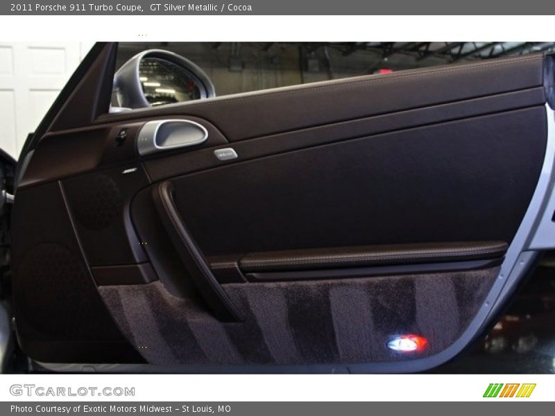 GT Silver Metallic / Cocoa 2011 Porsche 911 Turbo Coupe